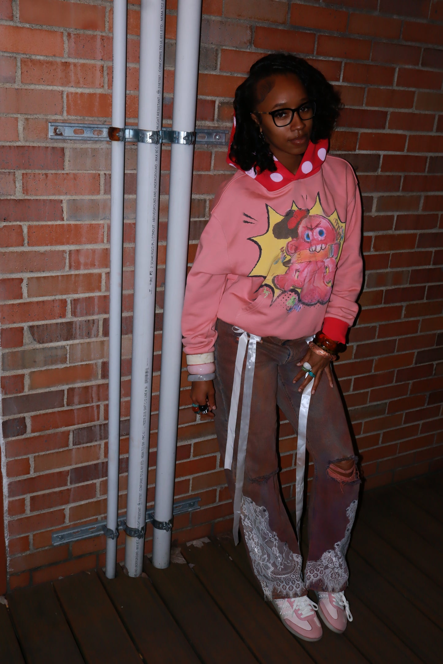 Polka Dot “Crazy Girl” Hoodie